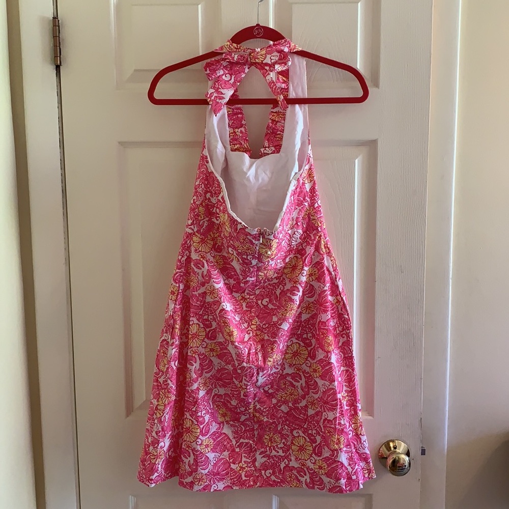 Lilly Pulitzer pink & yellow halter dress size 2. - Picture 3 of 6